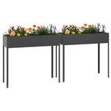NNEVL Garden Planters 2 pcs Anthracite Galvanised Steel