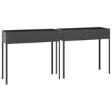 NNEVL Garden Planters 2 pcs Anthracite Galvanised Steel