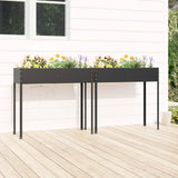 NNEVL Garden Planters 2 pcs Anthracite Galvanised Steel