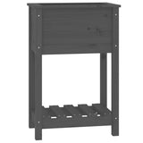 NNEVL Planter with Shelf Grey 54x34.5x81 cm Solid Wood Pine