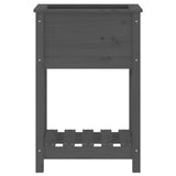 NNEVL Planter with Shelf Grey 54x34.5x81 cm Solid Wood Pine