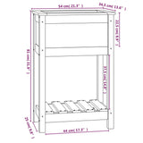 NNEVL Planter with Shelf Grey 54x34.5x81 cm Solid Wood Pine