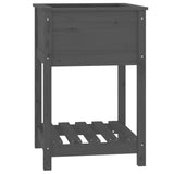 NNEVL Planter with Shelf Grey 54x54x81 cm Solid Wood Pine