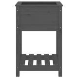 NNEVL Planter with Shelf Grey 54x54x81 cm Solid Wood Pine