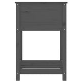 NNEVL Planter with Shelf Grey 54x54x81 cm Solid Wood Pine