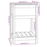 NNEVL Planter with Shelf Grey 54x54x81 cm Solid Wood Pine