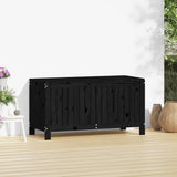 NNEVL Garden Storage Box Black 115x49x60 cm Solid Wood Pine