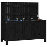 NNEVL Garden Storage Box Black 115x49x60 cm Solid Wood Pine