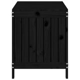 NNEVL Garden Storage Box Black 115x49x60 cm Solid Wood Pine