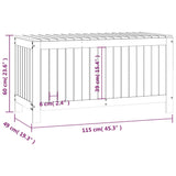 NNEVL Garden Storage Box Black 115x49x60 cm Solid Wood Pine