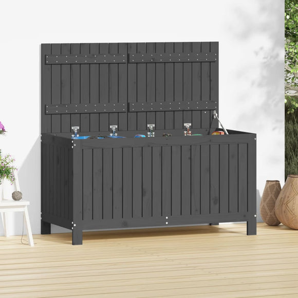 NNEVL Garden Storage Box Grey 121x55x64 cm Solid Wood Pine