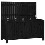 NNEVL Garden Storage Box Black 121x55x64 cm Solid Wood Pine