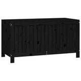NNEVL Garden Storage Box Black 121x55x64 cm Solid Wood Pine