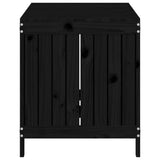 NNEVL Garden Storage Box Black 121x55x64 cm Solid Wood Pine