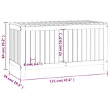 NNEVL Garden Storage Box Black 121x55x64 cm Solid Wood Pine