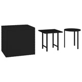 NNEVL Side Tables 3 pcs Black Poly Rattan