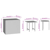 NNEVL Side Tables 3 pcs Black Poly Rattan