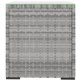 NNEVL Side Table Grey 40x37x40.5 cm Poly Rattan and Tempered Glass