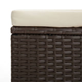 NNEVL Ottoman with Cushion Brown 40x30x40 cm Poly Rattan