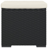 NNEVL Ottomans with Cushions 2 pcs Black 40x30x40 cm Poly Rattan