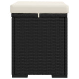 NNEVL Ottomans with Cushions 2 pcs Black 40x30x40 cm Poly Rattan