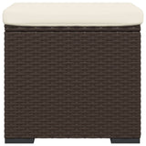 NNEVL Ottomans with Cushions 2 pcs Brown 40x30x40 cm Poly Rattan