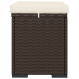 NNEVL Ottomans with Cushions 2 pcs Brown 40x30x40 cm Poly Rattan