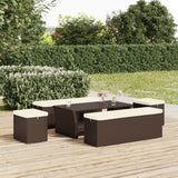 NNEVL Ottomans with Cushions 2 pcs Brown 40x30x40 cm Poly Rattan