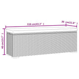 NNEVL Ottoman Bench with Cushion Brown 110x30x40 cm Poly Rattan