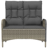NNEVL Reclining Garden Bench with Cushions 107 cm Poly Rattan Grey