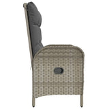 NNEVL Reclining Garden Bench with Cushions 107 cm Poly Rattan Grey