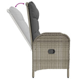 NNEVL Reclining Garden Bench with Cushions 107 cm Poly Rattan Grey