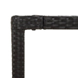 NNEVL Garden Table with Glass Top Black 150x90x75 cm Poly Rattan