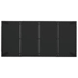 NNEVL Garden Table with Glass Top Black 190x90x75 cm Poly Rattan
