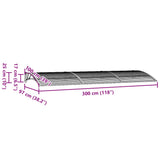 NNEVL Door Canopy Grey 300x100 cm Polycarbonate