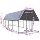 NNEVL Outdoor Chicken Cage 2x8x2 m Galvanised Steel