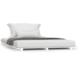 NNEVL Bed Frame without Mattress White 150x200 cm Solid Wood Pine