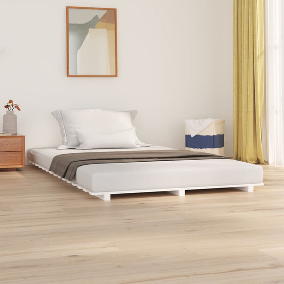 NNEVL Bed Frame without Mattress White 150x200 cm Solid Wood Pine