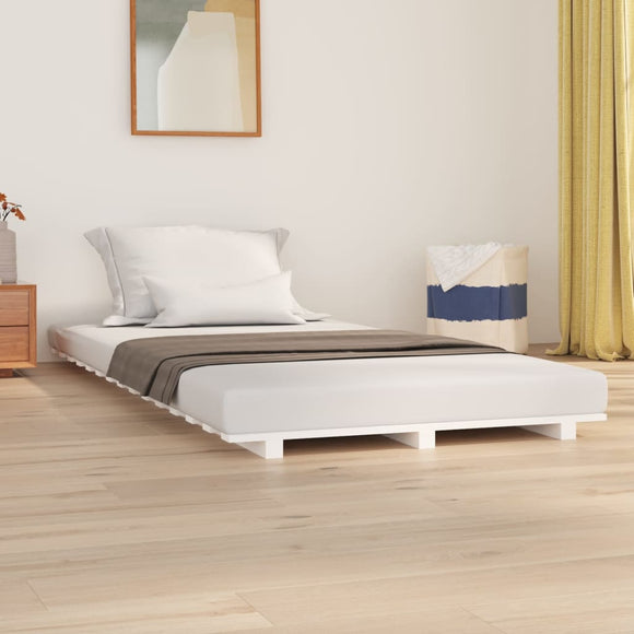 NNEVL Bed Frame without Mattress White 90x190 cm Solid Wood Pine