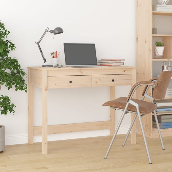NNEVL Desk with Drawers 100x50x78 cm Solid Wood Pine