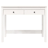 NNEVL Desk with Drawers White 100x50x78 cm Solid Wood Pine