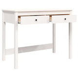 NNEVL Desk with Drawers White 100x50x78 cm Solid Wood Pine