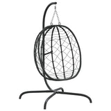 NNEVL Hanging Egg Chair with Cushion Anthracite Poly Rattan&Steel
