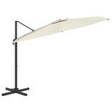 NNEVL Cantilever Umbrella with Aluminium Pole Sand White 400x300 cm
