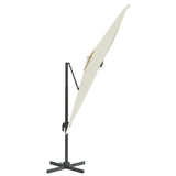 NNEVL Cantilever Umbrella with Aluminium Pole Sand White 400x300 cm