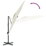 NNEVL Cantilever Umbrella with Aluminium Pole Sand White 400x300 cm