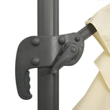 NNEVL Cantilever Umbrella with Aluminium Pole Sand White 400x300 cm