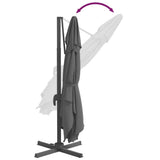 NNEVL LED Cantilever Umbrella Anthracite 400x300 cm