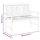 NNEVL Garden Bench 109 cm Solid Wood Acacia