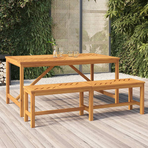NNEVL Garden Dining Table 150x90x74 cm Solid Wood Acacia